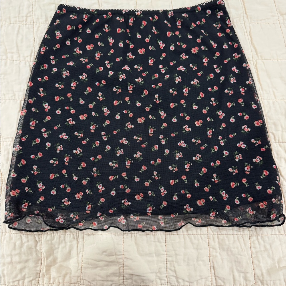 Urban Outfitters Floral Black Skirt